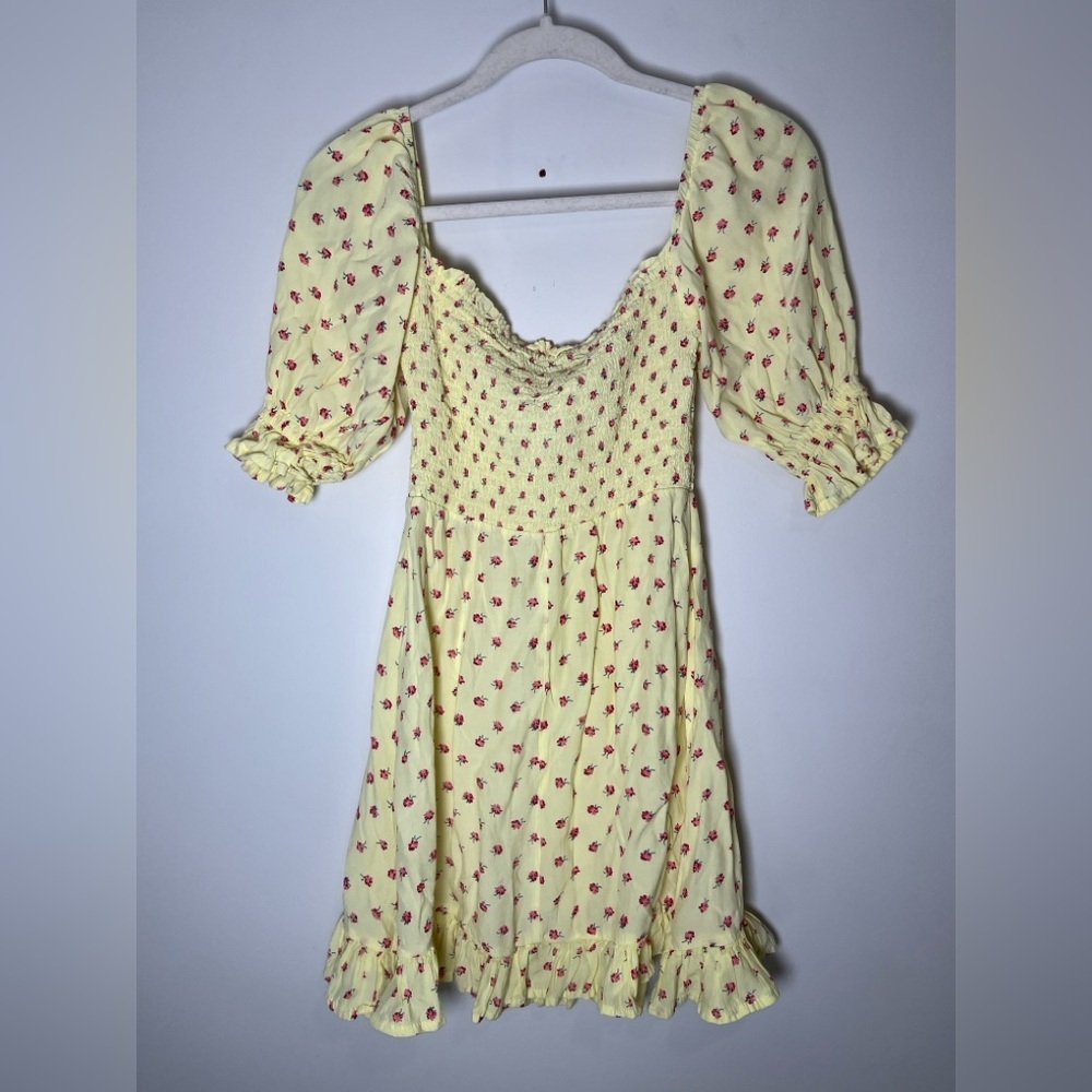 Faithfull The Brand Sage Mini Dress in Santa Maria Floral Yellow Sz XS - Picture 9 of 14